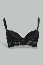 Load image into Gallery viewer, Redtag-Black-Plain-Lace-T-Shirt-Bra-T-Shirt-Bras-Women&#39;s-
