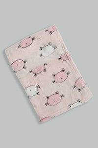 Redtag-Pink-Jacquard-Blanket-Baby-Blankets-Baby-0 to 12 Months