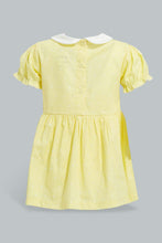 Load image into Gallery viewer, Redtag-Yellow-Peterpan-Collar-Embroidery-Dress-Dresses-Baby-0 to 12 Months
