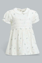 تنزيل الصورة على معرض الصور، Redtag-White-Peterpan-Collar-Bunnt-Dress-Dresses-Baby-0 to 12 Months
