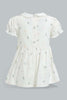 Redtag-White-Peterpan-Collar-Bunnt-Dress-Dresses-Baby-0 to 12 Months