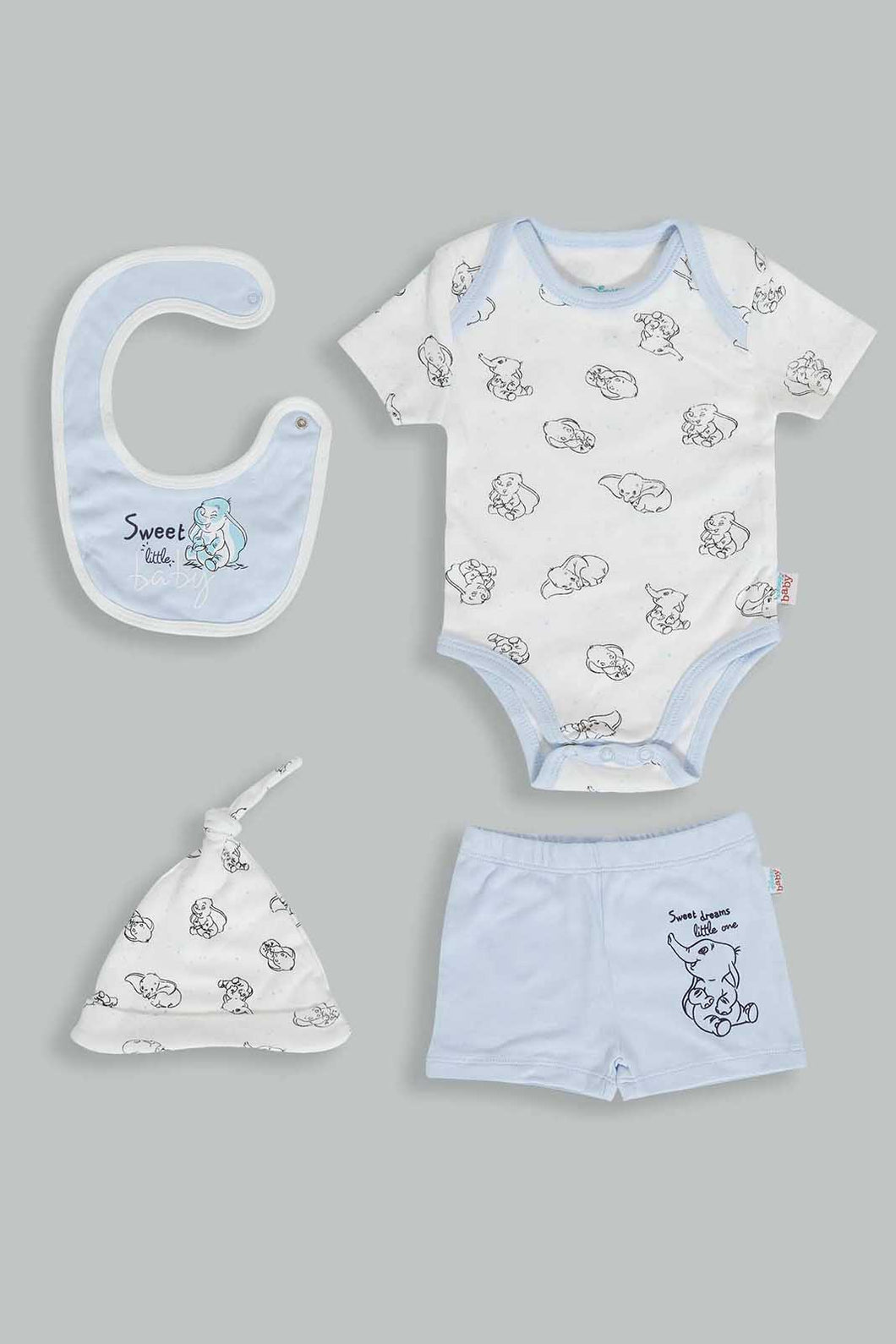 Redtag-Blue-Dumbo-4-Pcs-Gift-Box-Gift-Sets-Baby-0 to 12 Months
