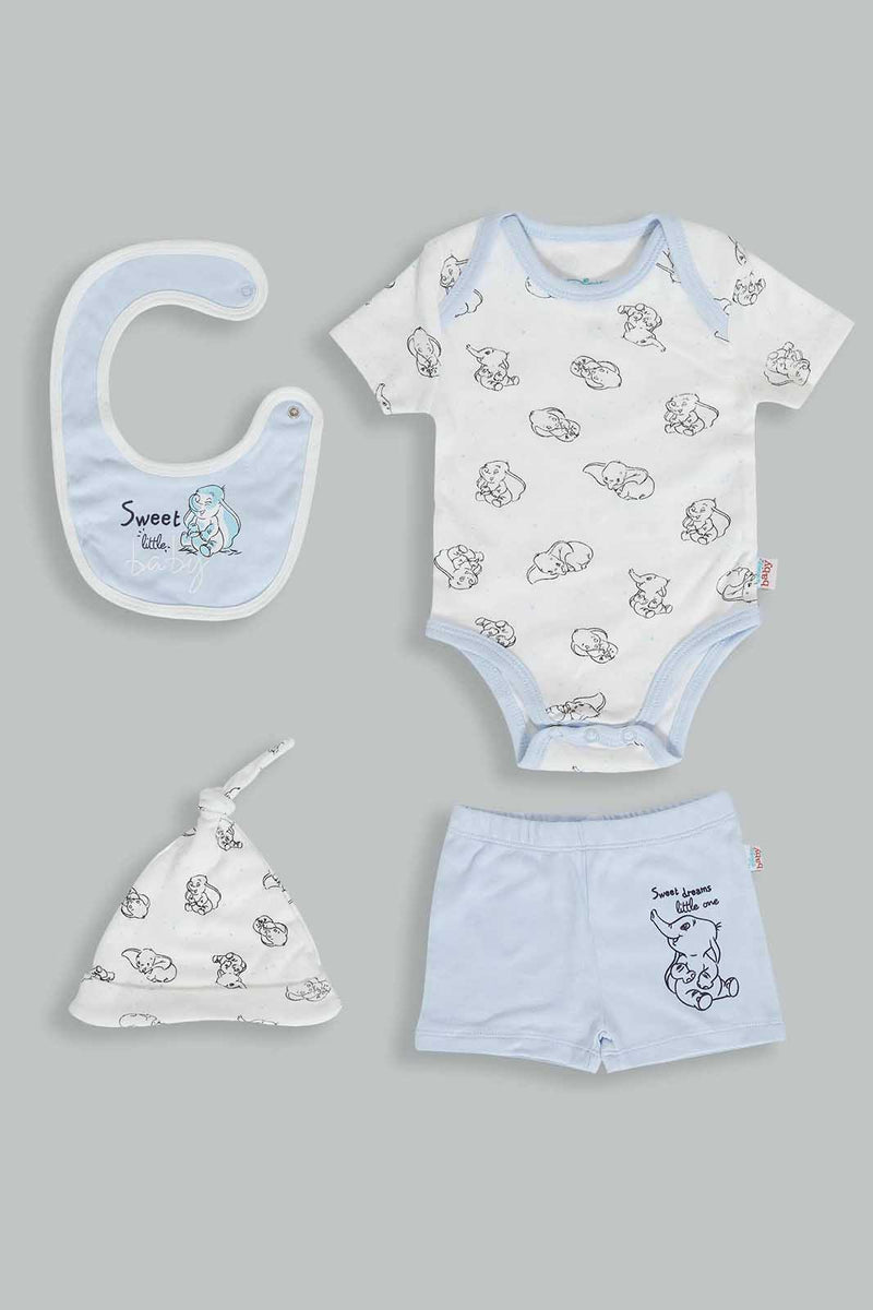 Redtag-Blue-Dumbo-4-Pcs-Gift-Box-Gift-Sets-Baby-0 to 12 Months