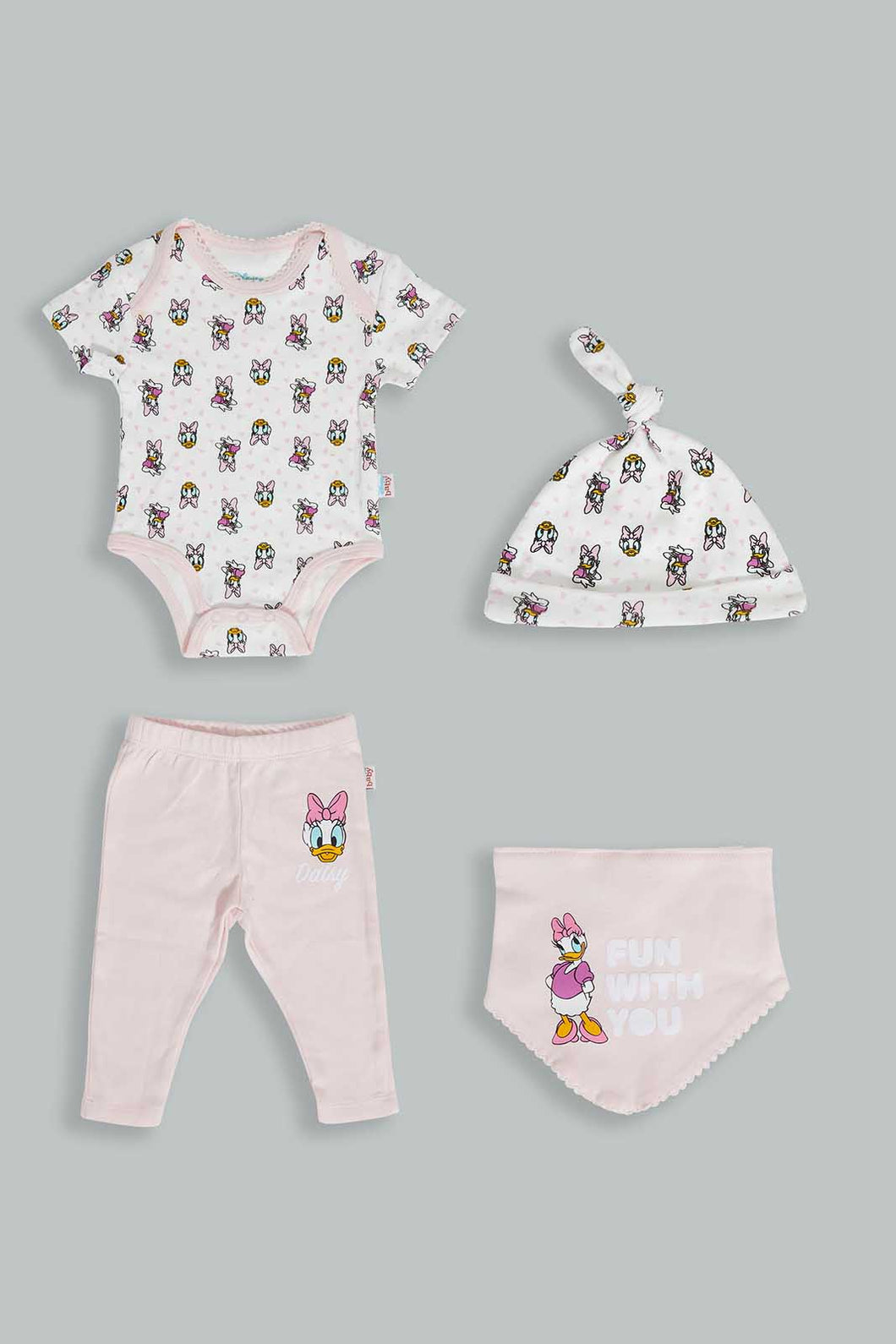 Redtag-Pink-Daisy-4-Pcs-Gift-Box-Gift-Sets-Baby-0 to 12 Months