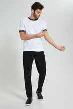 تنزيل الصورة على معرض الصور، Redtag-White-T-Shirt-With-Contrast-Neck-Rib-All-Over-Prints-Men&#39;s-
