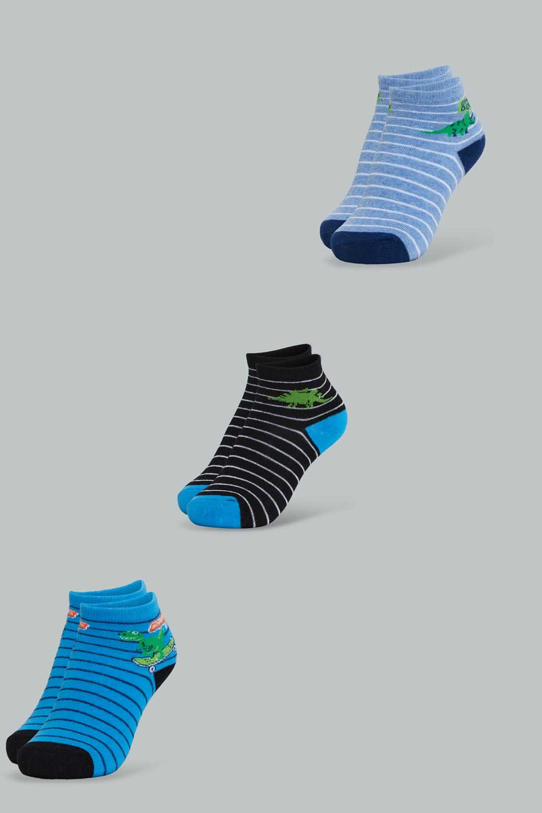 Redtag-Assorted-3Pk-Animal-Ankle-Socks-Ankle-Socks-Boys-2 to 8 Years