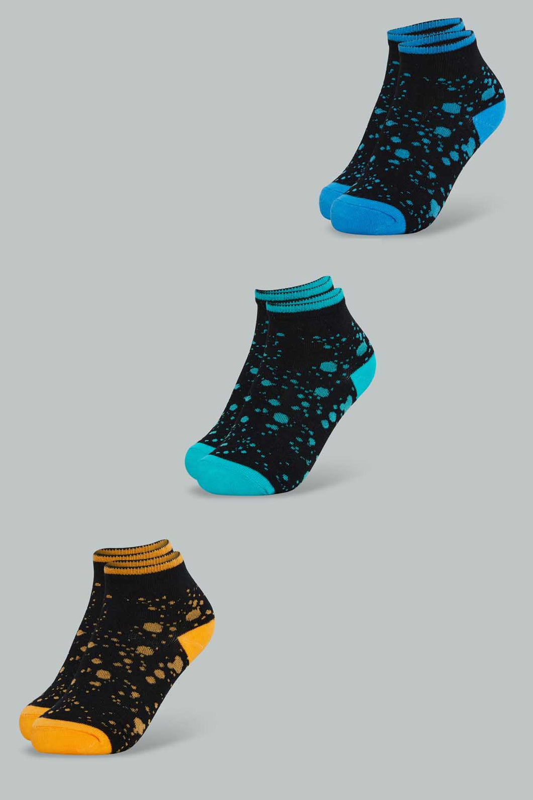 Redtag-Assorted-3Pk-Splat-Ankle-Socks-Ankle-Socks-Boys-2 to 8 Years