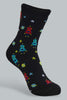Redtag-Assorted-3-Pk-Robot-Long-Socks-Ankle-Socks-Boys-2 to 8 Years