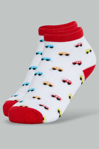 Redtag-Assorted-3-Pk-Car-Ankle-Socks-Ankle-Socks-Boys-2 to 8 Years