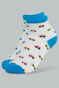 Redtag-Assorted-3-Pk-Car-Ankle-Socks-Ankle-Socks-Boys-2 to 8 Years