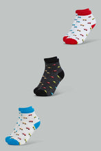 تنزيل الصورة على معرض الصور، Redtag-Assorted-3-Pk-Car-Ankle-Socks-Ankle-Socks-Boys-2 to 8 Years
