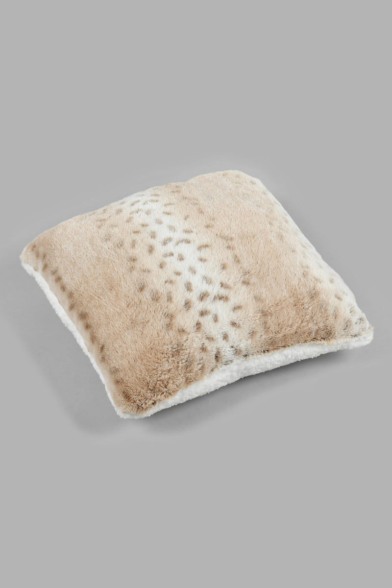 Redtag-Beige-Animal-Design-Pv-Fur-Cushion-Cushions-Home-Bedroom-