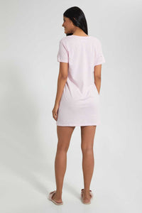 Redtag-Peach-Printed-Nightshirt-(2-Pack)-Nightshirts-Women's-