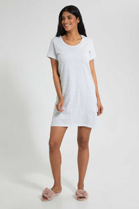 Redtag-Peach-Printed-Nightshirt-(2-Pack)-Nightshirts-Women's-