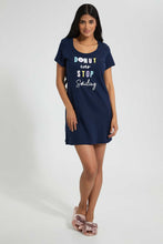 Load image into Gallery viewer, Redtag-Navy-Printed-Nightshirt-(2-Pack)-Nightshirts-Women&#39;s-
