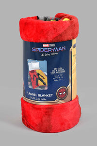 Redtag-Yellow/Red-Spiderman-Print-Flannel-Blanket-Kids-Blankets-Home-Bedroom-