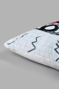 Redtag-White-Spiderman-Cushion-Character,-Colour:White,-Filter:Home-Bedroom,-HMW-BED-Cushions,-New-In,-New-In-HMW-BED,-Non-Sale,-S22A,-Section:Homewares-Home-Bedroom-