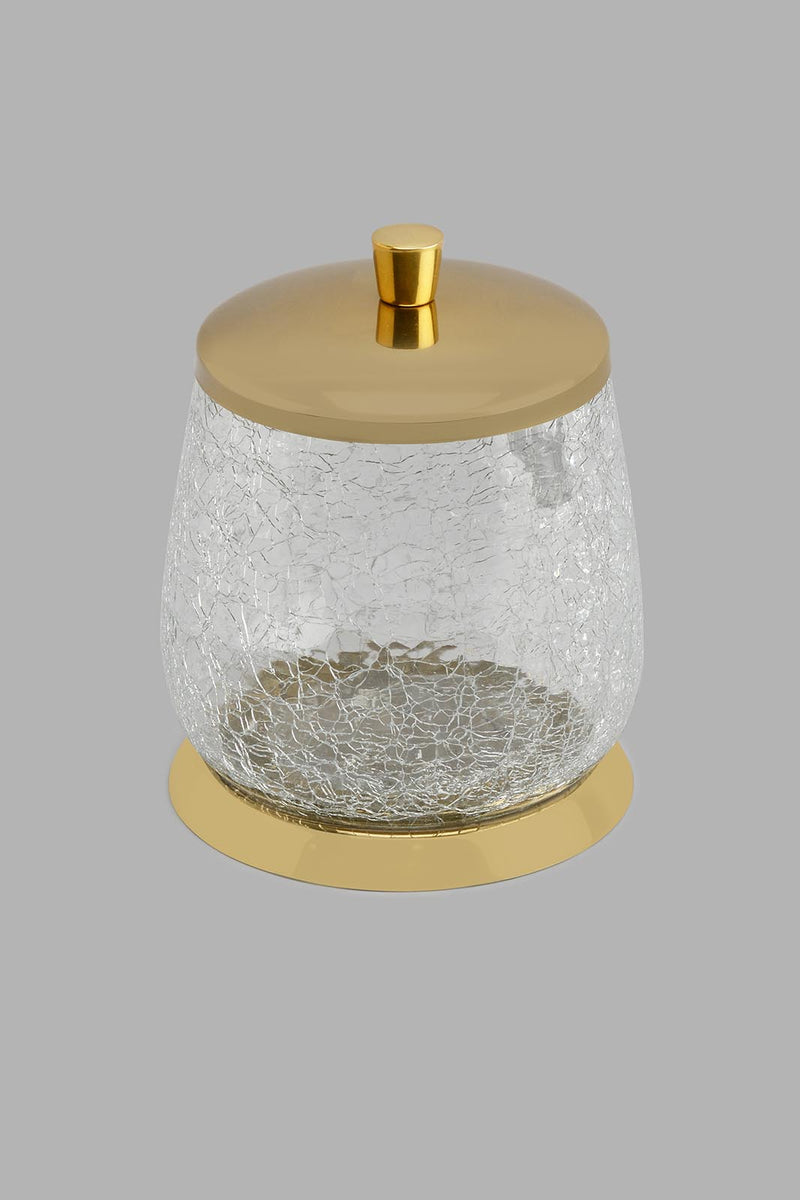 Redtag-Gold-Crackle-Glass-Cotton-Jar-Cotton-Jars-Home-Bathroom-