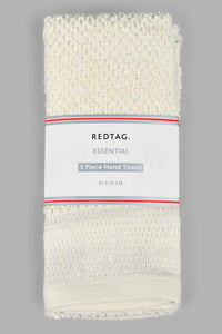 Redtag-Cream-Hand-Towel-Set-(3-Piece)-Colour:Cream,-Filter:Home-Bathroom,-HMW-BAC-Hand-Towels,-New-In,-New-In-HMW-BAC,-Non-Sale,-S22A,-Section:Homewares-Home-Bathroom-