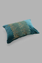 Load image into Gallery viewer, Redtag-Teal-Beaded-Cushion-With-Taasles-Cushions-Home-Bedroom-
