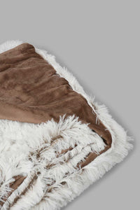 Redtag-Beige-Long-Pile-Fur-Throw-0,-Colour:Beige,-Filter:Home-Bedroom,-HMW-BED-Throws,-New-In,-New-In-HMW-BED,-Non-Sale,-S22B,-Section:Homewares-Home-Bedroom-