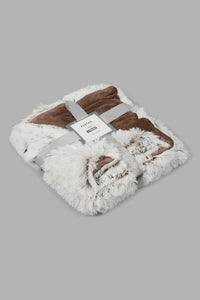 Redtag-Beige-Long-Pile-Fur-Throw-0,-Colour:Beige,-Filter:Home-Bedroom,-HMW-BED-Throws,-New-In,-New-In-HMW-BED,-Non-Sale,-S22B,-Section:Homewares-Home-Bedroom-