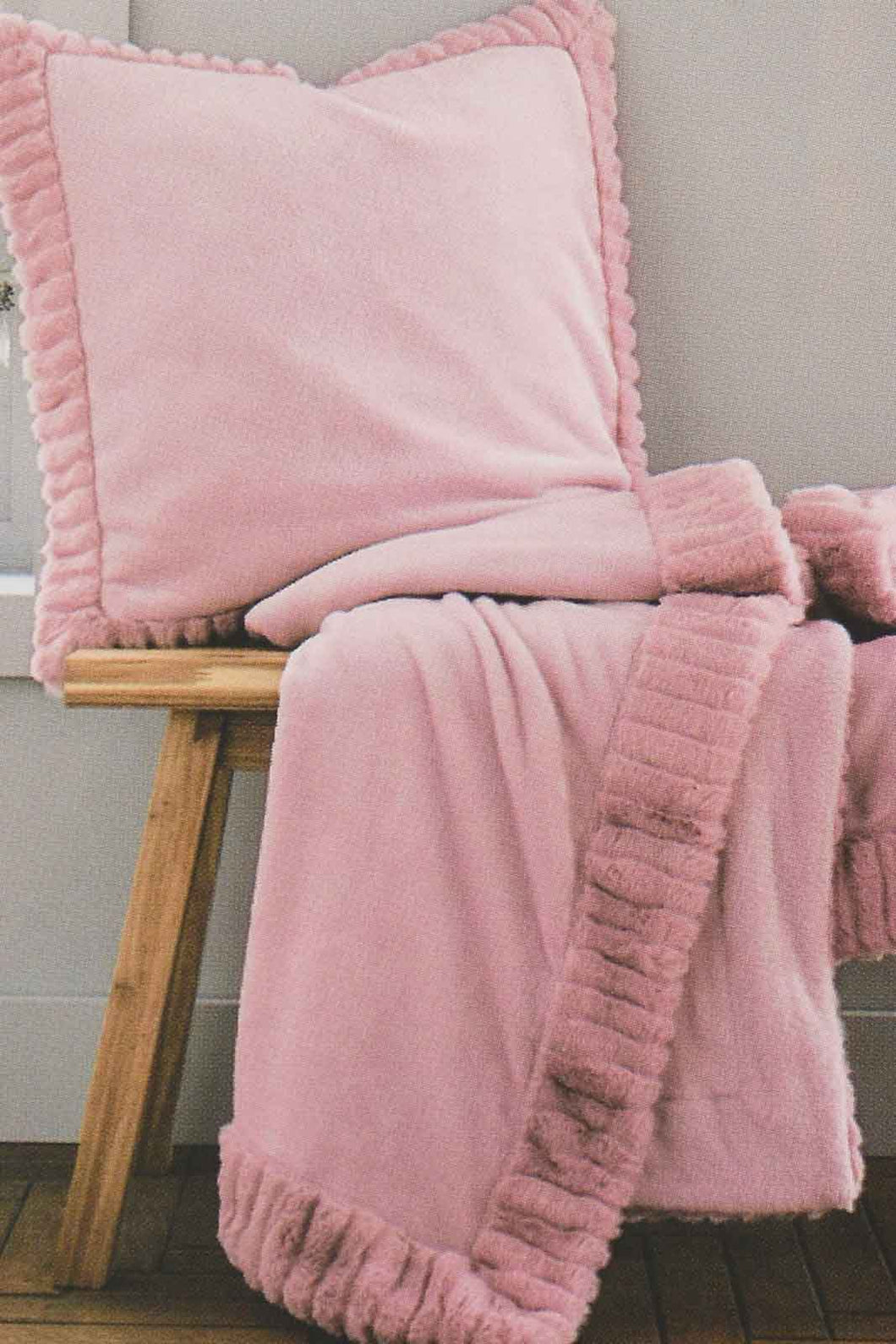 Redtag-Pink-Pv-Fur-Throw-0,-Colour:Pink,-Filter:Home-Bedroom,-HMW-BED-Throws,-New-In,-New-In-HMW-BED,-Non-Sale,-S22B,-Section:Homewares-Home-Bedroom-