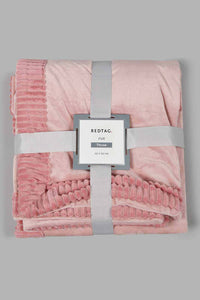 Redtag-Pink-Pv-Fur-Throw-0,-Colour:Pink,-Filter:Home-Bedroom,-HMW-BED-Throws,-New-In,-New-In-HMW-BED,-Non-Sale,-S22B,-Section:Homewares-Home-Bedroom-