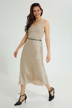 Load image into Gallery viewer, Redtag-Beige-Printed-Satin-Skirt-Skirts-Women&#39;s-
