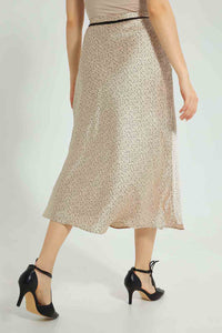 Redtag-Beige-Printed-Satin-Skirt-Skirts-Women's-