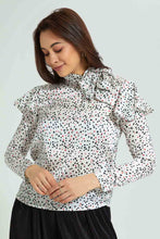 تنزيل الصورة على معرض الصور، Redtag-Ivory-Heart-Print-Blouse-Blouses-Women&#39;s-
