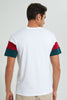 Redtag-White-Cut-Sew-Panel-T-Shirt-Embellished-Men's-