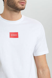 Redtag-White-T-Shirt-With-Rubber-Patch-Colour:White,-Filter:Men's-Clothing,-Men-T-Shirts,-New-In,-New-In-Men,-Non-Sale,-S22B,-Section:Men-Men's-