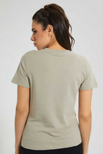 Load image into Gallery viewer, Redtag-Pale-Green-Oversized-Printed-Tee-Plain-Women&#39;s-
