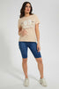 Redtag-Beige-Oversized-Printed-Tee-Plain-Women's-