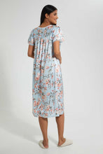 Load image into Gallery viewer, Redtag-Blue-Floral-Printed-Nightgown-Nightgowns-Women&#39;s-
