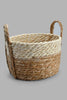 Redtag-Beige-Grass-&-Corn-Husk-Rope-Round-Laundry-Basket-(Medium)-Laundry-Hampers-Home-Bathroom-
