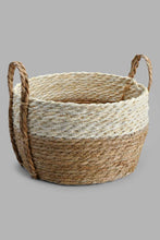 Load image into Gallery viewer, Redtag-Beige-Grass-&amp;-Corn-Husk-Rope-Round-Laundry-Basket-(Large)-Laundry-Hampers-Home-Bathroom-

