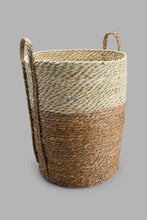 تنزيل الصورة على معرض الصور، Redtag-Beige-Grass-&amp;-Corn-Husk-Rope-Round-Laundry-Hamper-(Medium)-Laundry-Hampers-Home-Bathroom-
