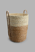 تنزيل الصورة على معرض الصور، Redtag-Beige-Grass-&amp;-Corn-Husk-Rope-Round-Laundry-Hamper-(Large)-Laundry-Hampers-Home-Bathroom-

