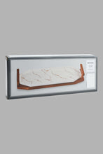 Load image into Gallery viewer, Redtag-White-Marble-Pattern-Platter-With-Wooden-Stand-Platter-Home-Dining-
