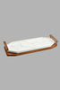 Redtag-White-Marble-Pattern-Platter-With-Wooden-Stand-Platter-Home-Dining-