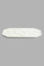 Load image into Gallery viewer, Redtag-White-Marble-Pattern-Platter-With-Wooden-Stand-Platter-Home-Dining-
