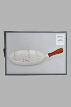 Load image into Gallery viewer, Redtag-White-Marble-Pattern-Bowl-With-Wooden-Stand-Serving-Dish-Home-Dining-
