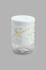 Redtag-White-Marble-Pattern-Glass-Storage-Jar-(Medium)-Storage-Home-Dining-