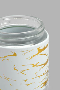 Redtag-White-Marble-Pattern-Glass-Storage-Jar-(Medium)-Storage-Home-Dining-