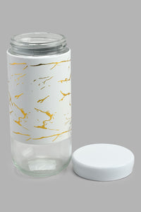 Redtag-White-Marble-Pattern-Glass-Storage-Jar-(Large)-Storage-Home-Dining-