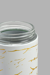 Redtag-White-Marble-Pattern-Glass-Storage-Jar-(Large)-Storage-Home-Dining-