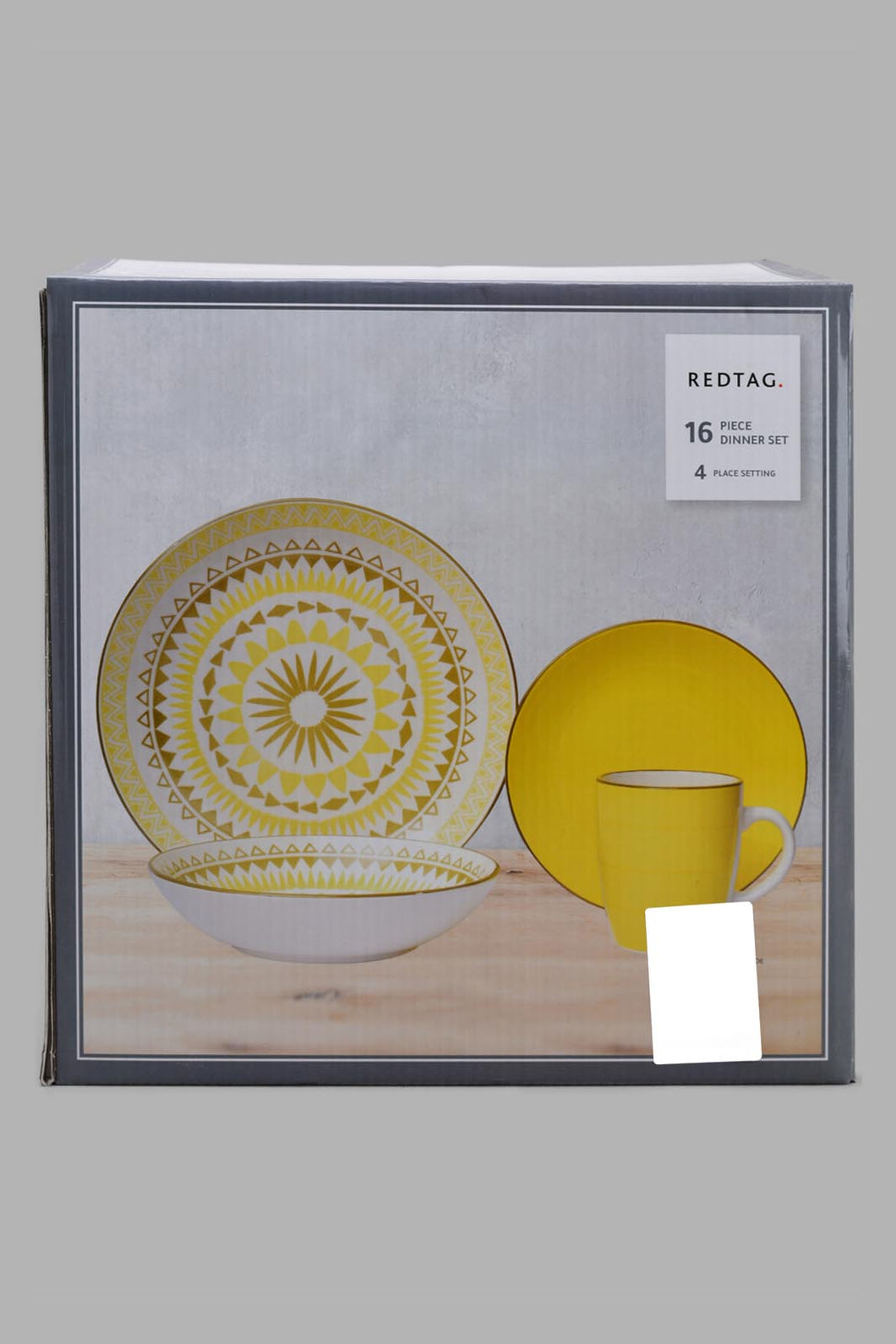 Redtag-Yellow-Pad-Print-Round-Dinner-Set-(16-Piece)-Dinner-Sets-Home-Dining-