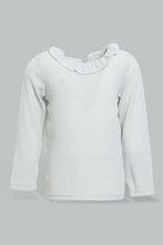 Load image into Gallery viewer, Redtag-Silver-Shimmer-Frill-Full-Sleeves-Collar-Blouse-Blouses-Infant-Girls-3 to 24 Months
